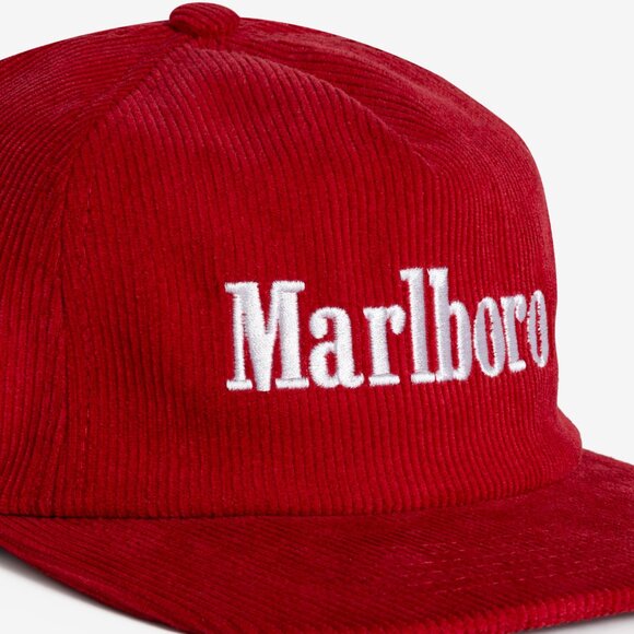 Vintage Deadstock Red Marlboro Corduroy Snapback Hat - Picture 4 of 5